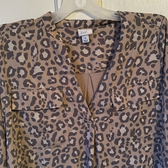 A new day cheetah button down top size medium - Picture 2 of 5